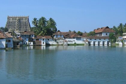 Lakeview of the Padmanabhaswamy Temple- a sacred place to visit in Trivandrum with family