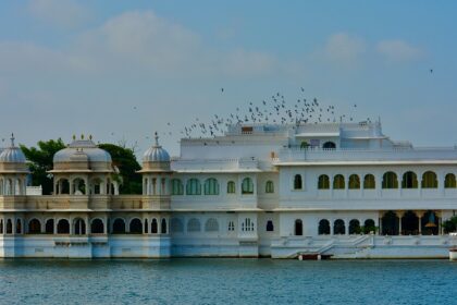Mesmerising blue lake in Udaipur, beautifully reflecting the charm of the 'City of Lakes.