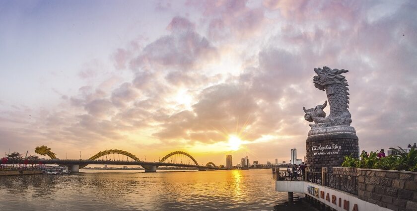 Dragon Bridge in serene Vietnam, one of the best places to visit in Da Nang.