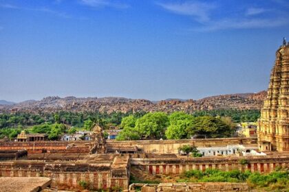 An image of historic Hampi Temple, one of the best places to visit in October with family in India.